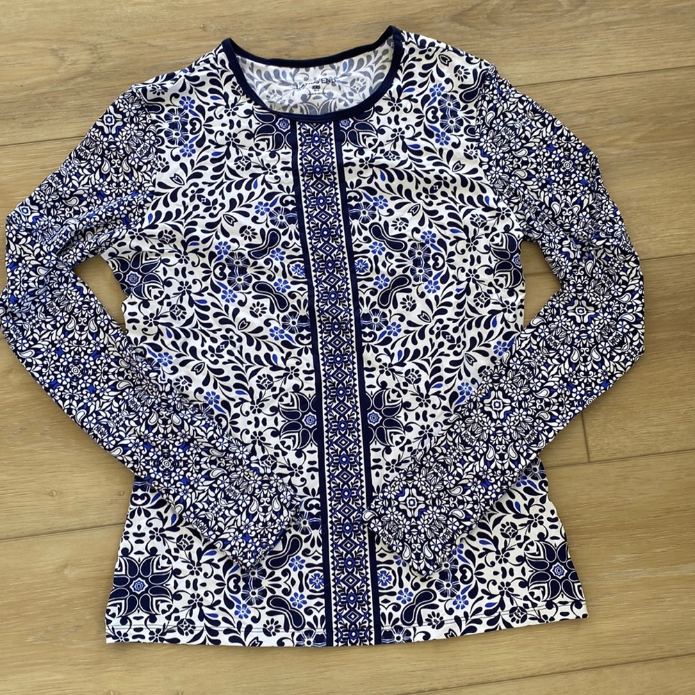 LANDS END - WOMENS CREW NECK LONG SLEEVE RASH GUARD- - Size XXS